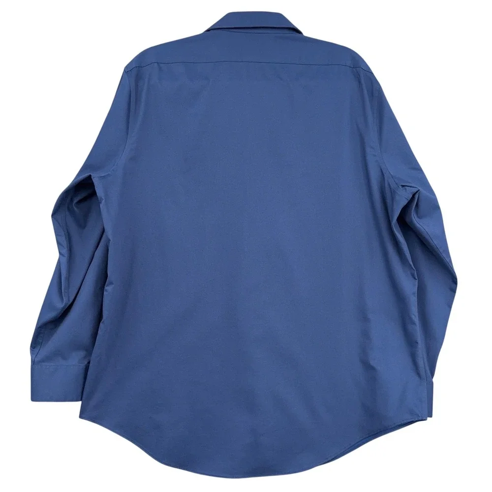Calvin Klein Infinite‎ Wrinkle Free Men XL Cotton Elastane Blue Dress Shirt